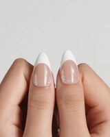 Engagement press-on nails — Elegant Style, Pearl Outlines & 3D Ribbon Bows. handmade nail art by Joyee Nails