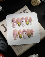 Fairy Ring handmade press-on nails in medium almond shape by Joyee Nails