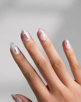 Fairy Wings nails in extra short almond — Ethereal Pink & Purple,