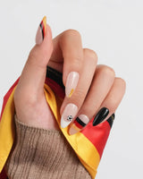 FIFA Germany handmade World Cup nails with 3D soccer ball charms and tricolor tips
