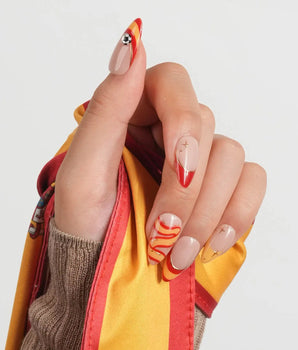 FIFA Spain Short Almond press on nails, handmade custom nails by Joyeenails