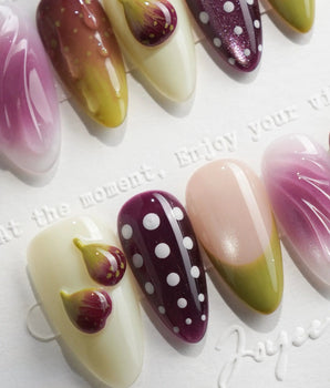 Fresh Fig handmade fruit press-on nails image 2