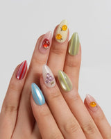Fruit Fizz Short Almond press on nails, handmade custom nails by Joyeenails