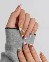Fruit Tips summer fruit French manicure with glossy gel citrus and kiwi tip charms