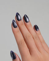 Glint Obsidian press-on nails — deep indigo cat eye shimmer handmade nail art by Joyee Nails