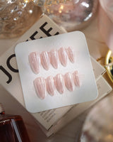 Glitter Logic·pink press-on nails — Pearlescent Baby Pink &