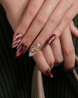 Ruby Night nails — Glitzy Red & Gold by Joyee Nails