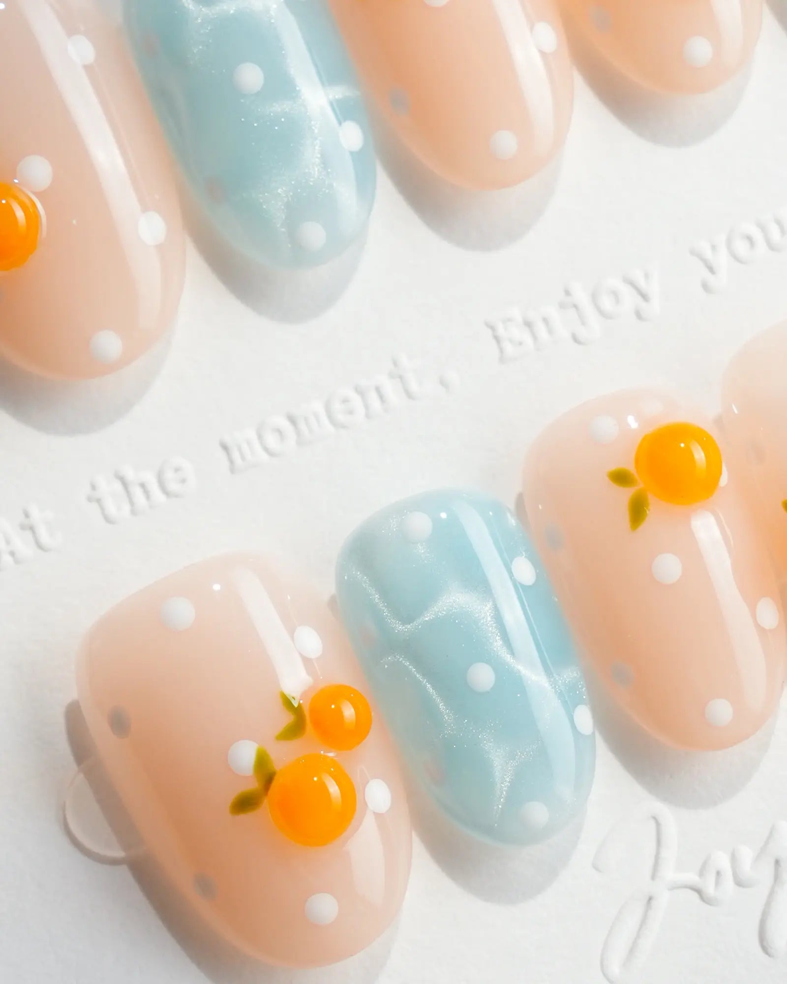 Orange Nail Designs — 3D Fruit Press-On Set | JoyeeNails