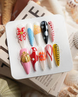 Kusama Dot long stiletto press-on nails with expressive pop-art dot patterns