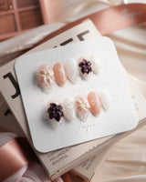 Lily — After Dark Extra Short Almond press on nails, handmade custom nails by Joyeenails