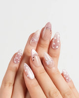 Love Letter press-on nails — Dreamy Shimmer Pink, 3D