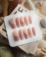 Love Letter Medium Coffin press on nails, handmade custom nails by Joyeenails