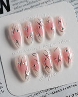 Luxury Pink Aura - Blush Ignite - Joyeenails - CU010 - XS / Medium Almond