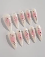 Luxury Pink Aura Press - on Nails - Blush Ignite - Joyeenails - CU010 - XS / Long Stiletto