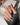Monet sunrise press on nails hand-painted in blue with a red sun and gold frames