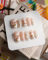 Magnolia — First Light Short Coffin press on nails, handmade custom nails by Joyeenails