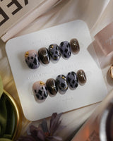 Midnight Muse nails — Shimmering Silver & Obsidian by Joyee Nails