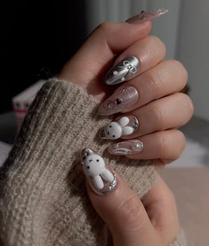 Miffy Nails YOLO handmade press-on nails featuring cute nails miffy
