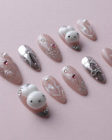 Miffy Nails YOLO press-on nails — cute nails miffy handmade nail art by Joyee Nails