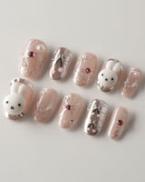 Miffy Nails YOLO press-on nails in short oval shape — cute nails miffy
