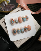 Monet Sunrise Short Oval press-on nails