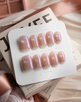 Moonstone Extra Short Square press on nails, handmade custom nails by Joyeenails