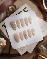 Morning Air press-on nails — Fresh Creamy Nude, Hand-painted