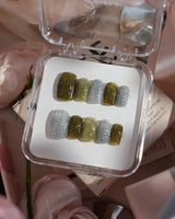 Moss Code nails — Vintage Olive Green & by Joyee Nails