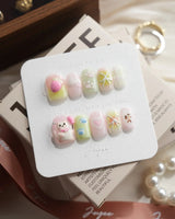 My Kitty Extra Short Square press on nails, handmade custom nails by Joyeenails