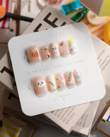 My Puppy Extra Short Square press on nails, handmade custom nails by Joyeenails