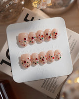Neon Nights nails in extra short oval — Icy Nude Pink &