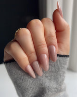 Nude Blush cat-eye press-on nails — blush pink cat eye nails handmade nail art by Joyee Nails