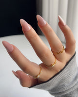 Nude Blush cat-eye press-on nails — blush pink cat eye nails handmade nail art by Joyee Nails