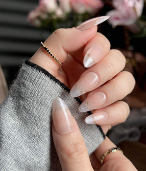 Nude French Tip Nails - Your Glow - Joyeenails - FT044 - XS / Medium Almond