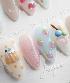 Parfait layered dessert press-on nails by Joyee Nails - image 2