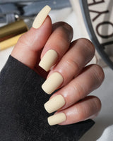 Pastel Press On Nails – Handmade Butter Yellow, Lilac & Blue – Matte or Glossy – 7 Colors Custard press on nails, handmade custom nails by Joyeenails