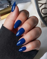 Pastel Press On Nails – Handmade Butter Yellow, Lilac & Blue – Matte or Glossy – 7 Colors Navy press on nails, handmade custom nails by Joyeenails