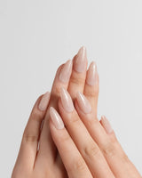 Peach Glaze press-on nails — Icy Nude-to-Deep-Pink Ombre Gradient,