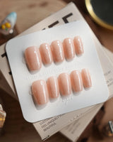 Peach Glaze nails — Icy Nude-to-Deep-Pink Ombre Gradient, by Joyee Nails
