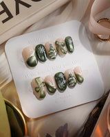 Pine Dream nails — Winter Christmas Green, 3D by Joyee Nails