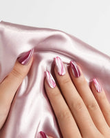 Pink Ribbons press-on nails — Silky Pink & Berry