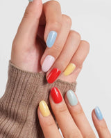Popsicle solid color summer press-on nails with high-gloss gel finish