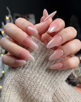 Pure Touch press-on nails — Minimalist Nude Pink,ombre handmade nail art by Joyee Nails