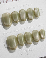 Ripples - Twinkle Reservoir nails — Premium Silver-Grey Cat Eye, by Joyee Nails