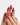 Rosy Ribbons nails in medium almond — Fiery Red & Deep