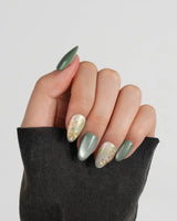 Sage Season press-on nails — Vintage Oil Painting Green,