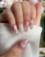 Sakura-Cipher nails — Sweet Cherry Blossom Pink, by Joyee Nails