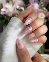 Sakura-Cipher nails — Sweet Cherry Blossom Pink, by Joyee Nails