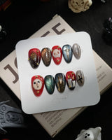 Séance handmade press-on nails in extra short almond shape by Joyee Nails