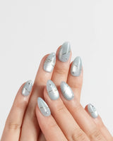 Soda Bubble press-on nails — Fresh Icy Blue, Simple